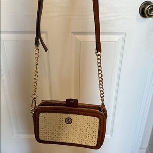 Brown and Tan Crossbody Bag